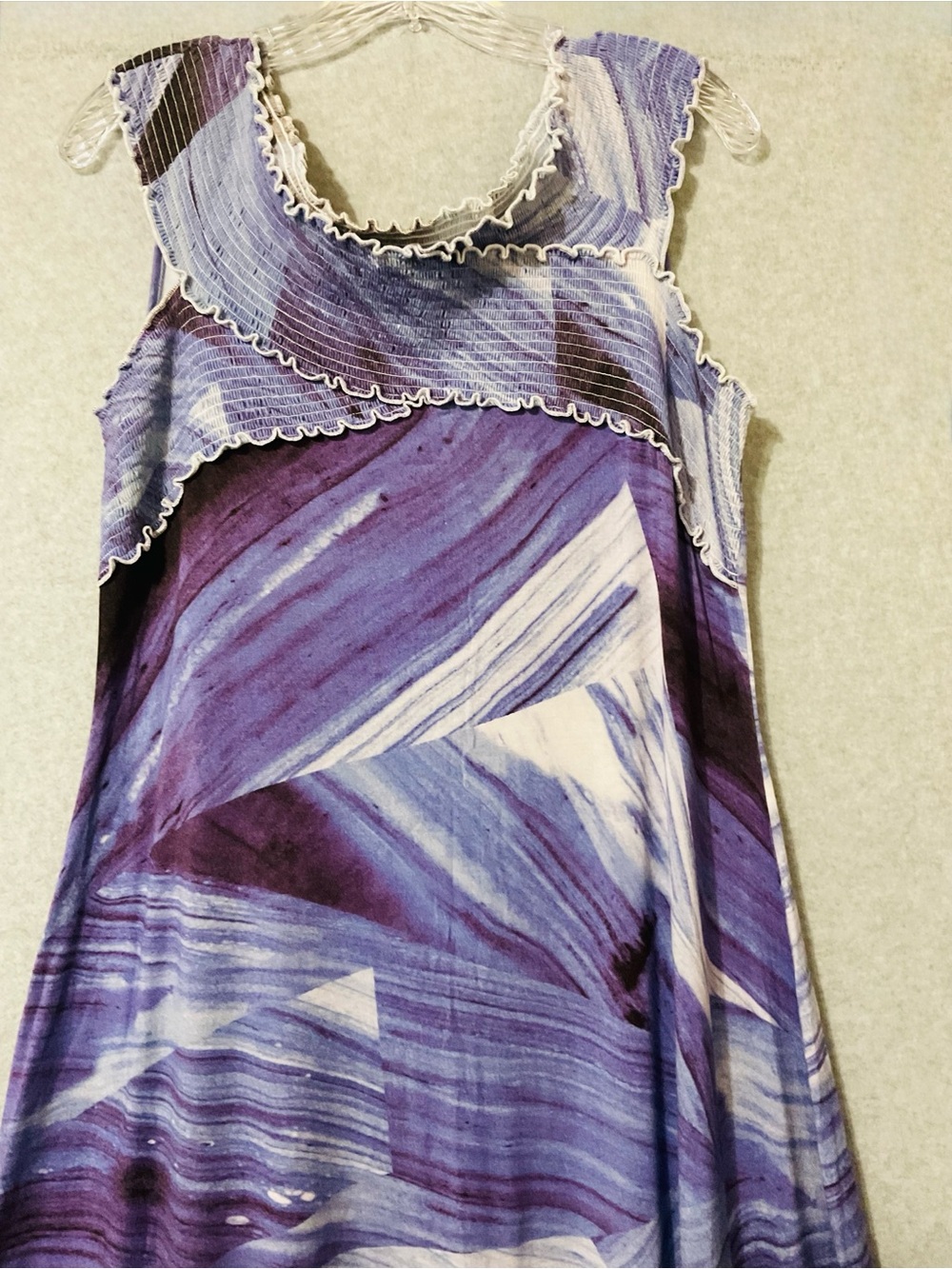 Soft Surrounding Purple Marble Print Sleeveless Maxi Dress SZ L - Picture 4 of 11